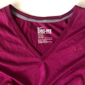 Nike plum dri-fit long sleeved top